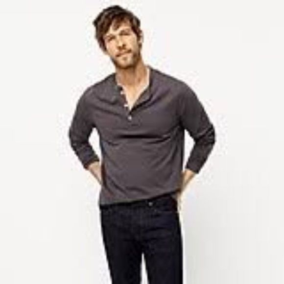 New J.Crew Men's Essential Long-sleeve Henley Tees - Picture 3 of 6